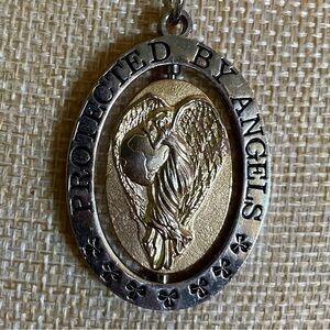 Double Sided Silver and Gold Angel Pendant